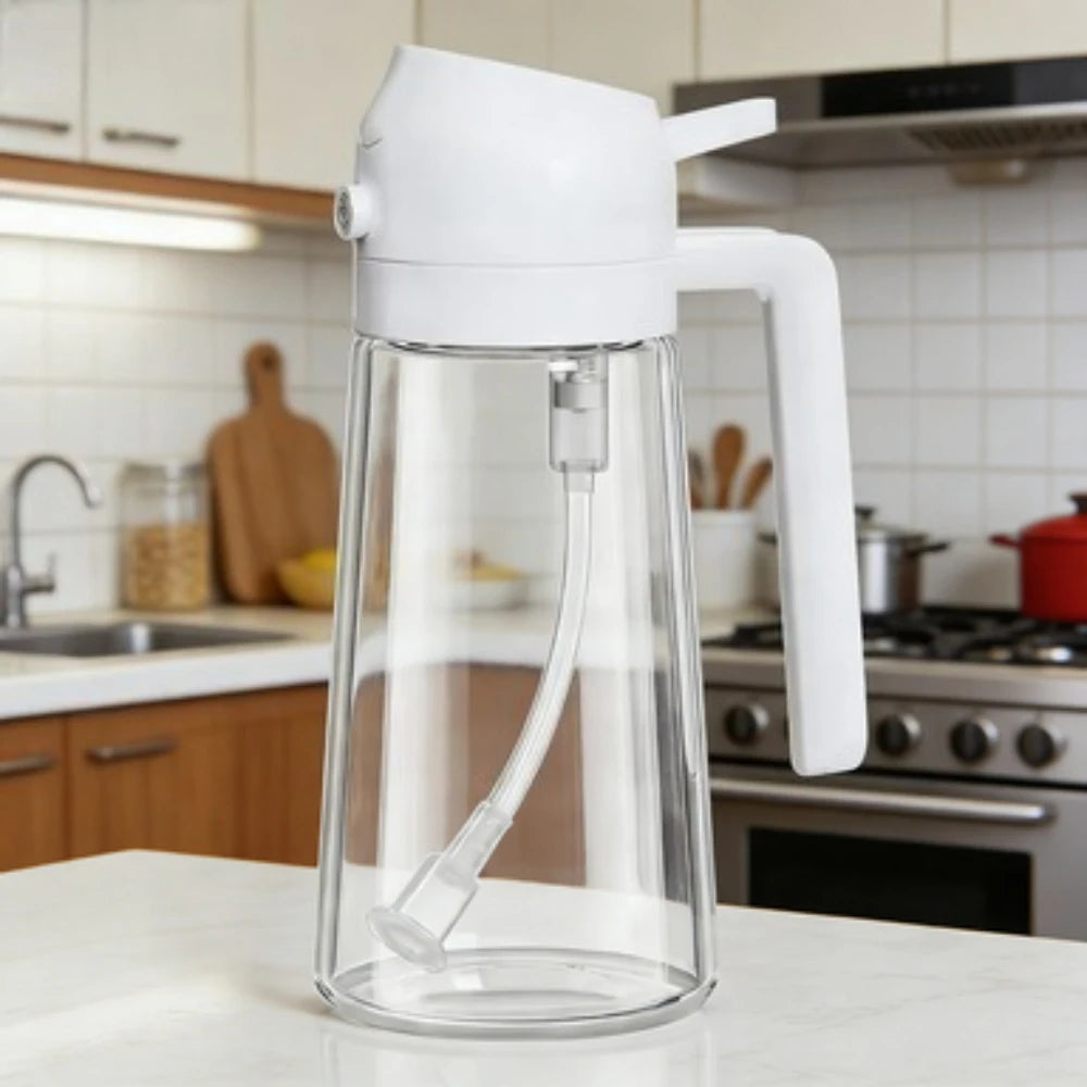 2-in-1 Essential Kitchen Oil Sprayer and Dispenser Bottle