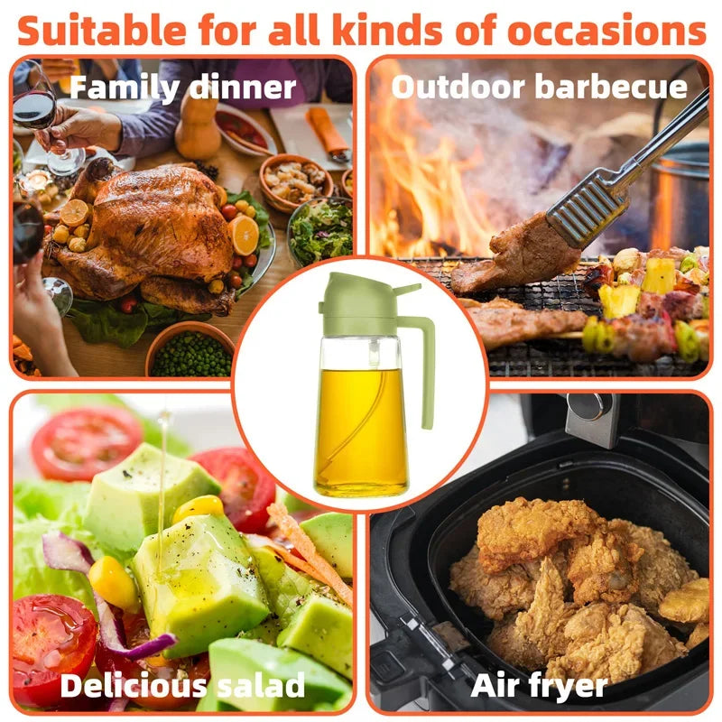 2-in-1 Essential Kitchen Oil Sprayer and Dispenser Bottle