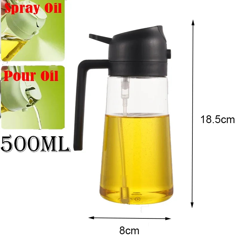 2-in-1 Essential Kitchen Oil Sprayer and Dispenser Bottle
