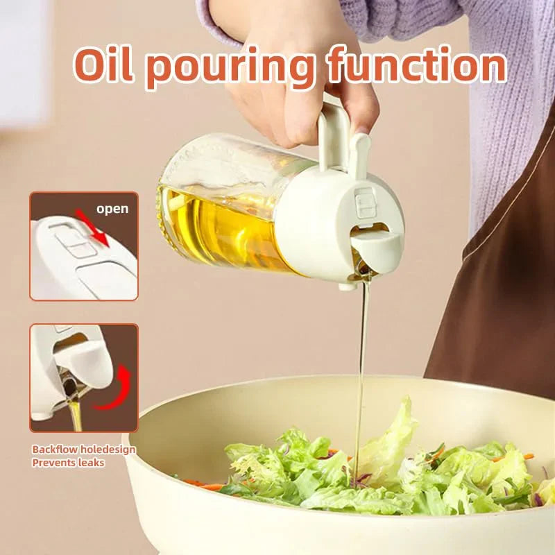 2-in-1 Essential Kitchen Oil Sprayer and Dispenser Bottle