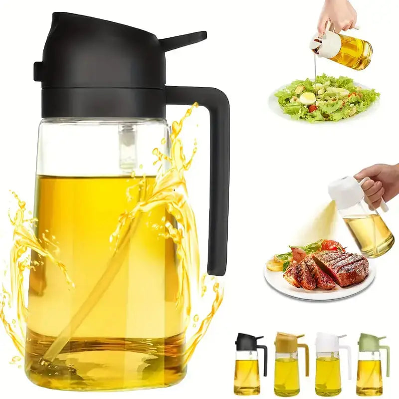 2-in-1 Essential Kitchen Oil Sprayer and Dispenser Bottle